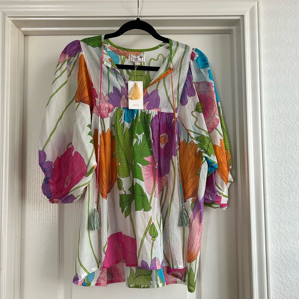 NWT Mille Thalia Top in Sedgwick Size L